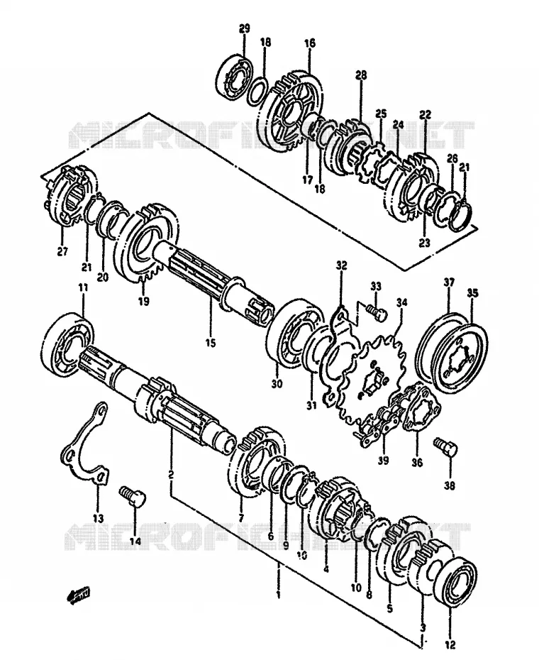 TRANSMISSION Suzuki MOTO 650 DR 1993  DR650RP(N/P/R)