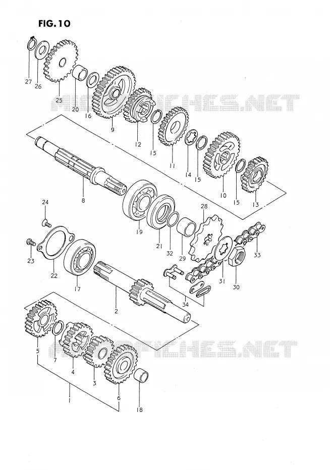 TRANSMISSION Suzuki MOTO 80 DS 1990  DS80L(E3)