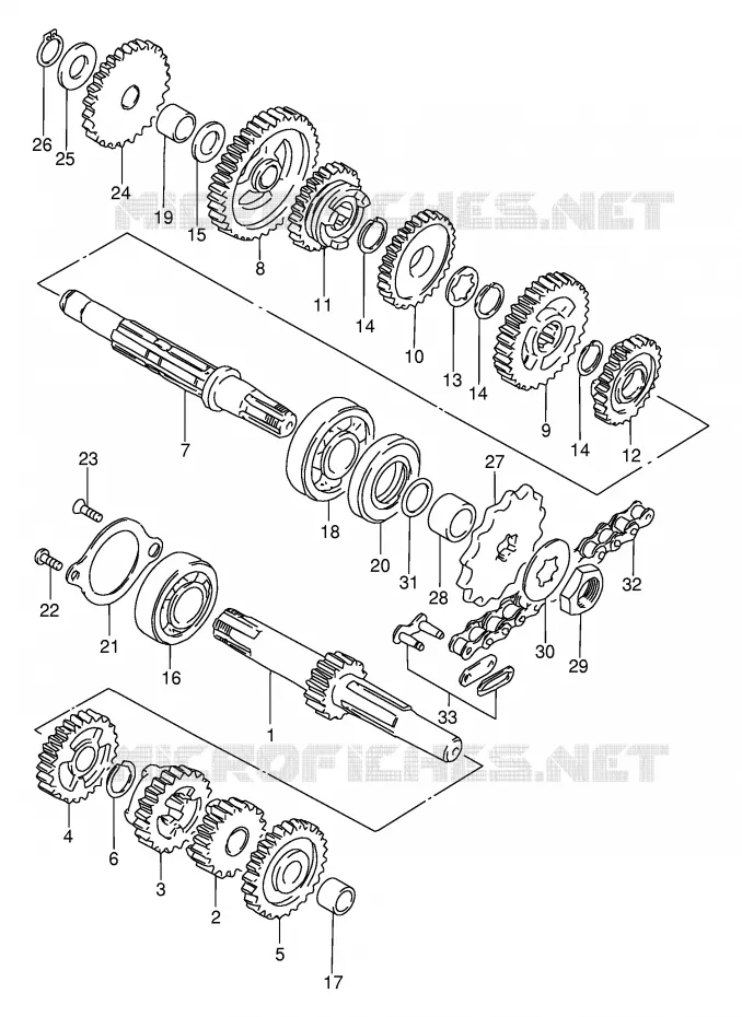 TRANSMISSION Suzuki MOTO 80 DS 1996  DS80T(E24)