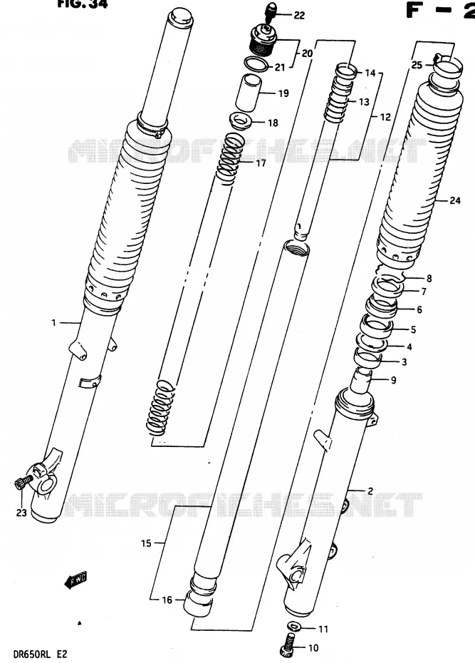 VOORVORK Suzuki MOTO 650 DR 1990  DR650RUL(L)