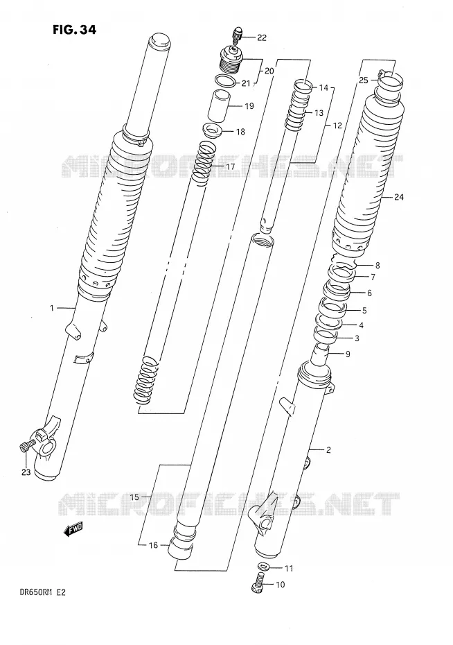 VOORVORK Suzuki MOTO 650 DR 1991  DR650RUM(E2)