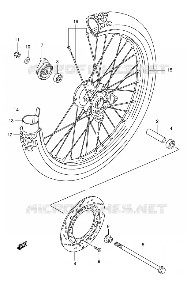 VOORWIEL Suzuki MOTO 125 DR 1998  DR125SEW(E4)