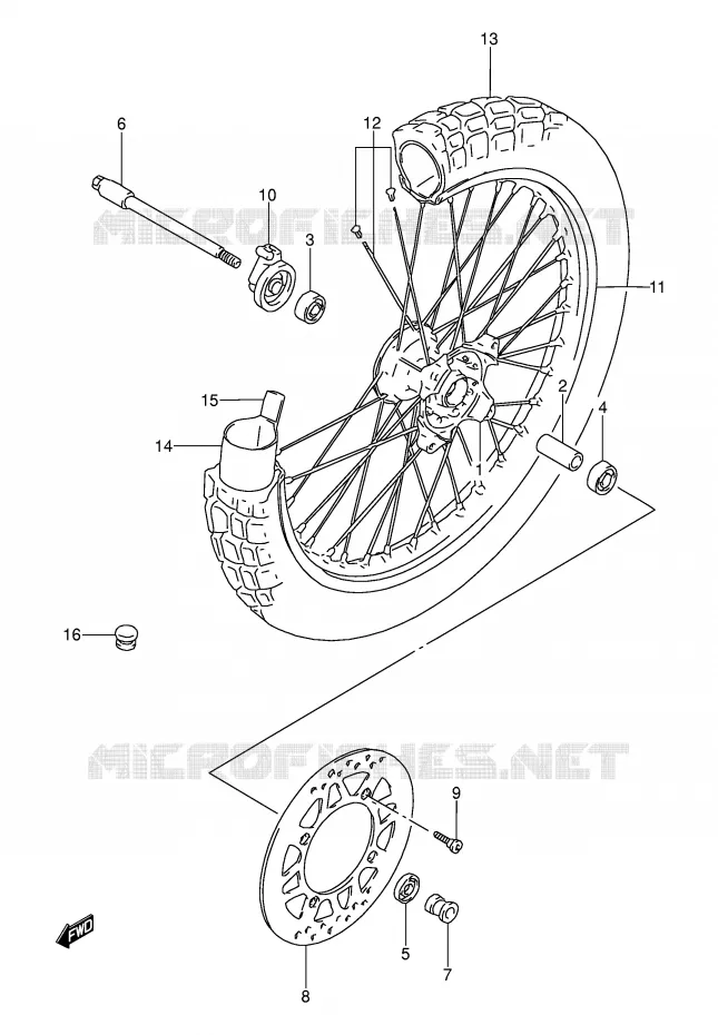 VOORWIEL Suzuki MOTO 250 DR 1991  DR250SM(E24)