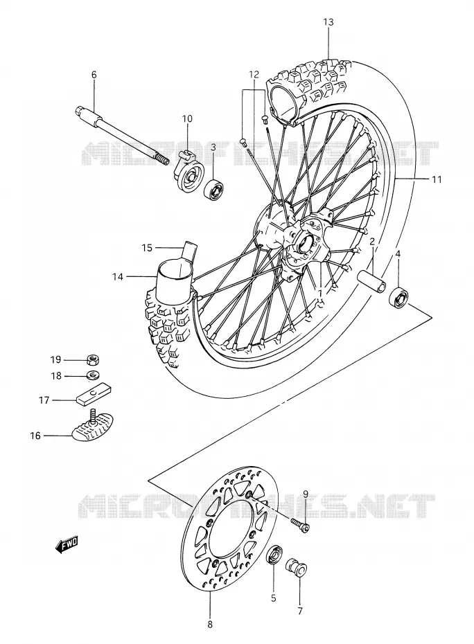 VOORWIEL Suzuki MOTO 350 DR 1990  DR350L(E28)