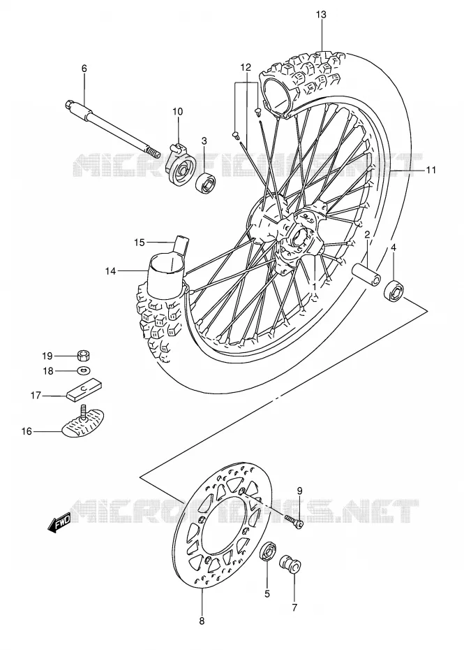 VOORWIEL Suzuki MOTO 350 DR 1991  DR350M(E3)