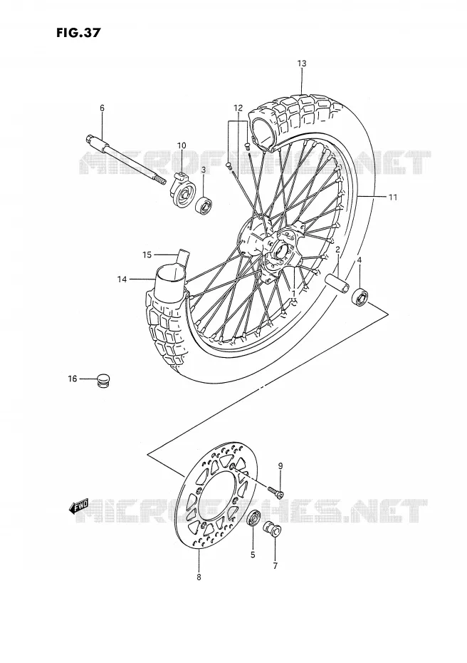 VOORWIEL Suzuki MOTO 350 DR 1993  DR350SHP(E2)