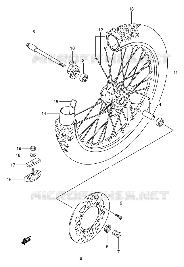 VOORWIEL Suzuki MOTO 350 DR 1996  DR350T(E1)