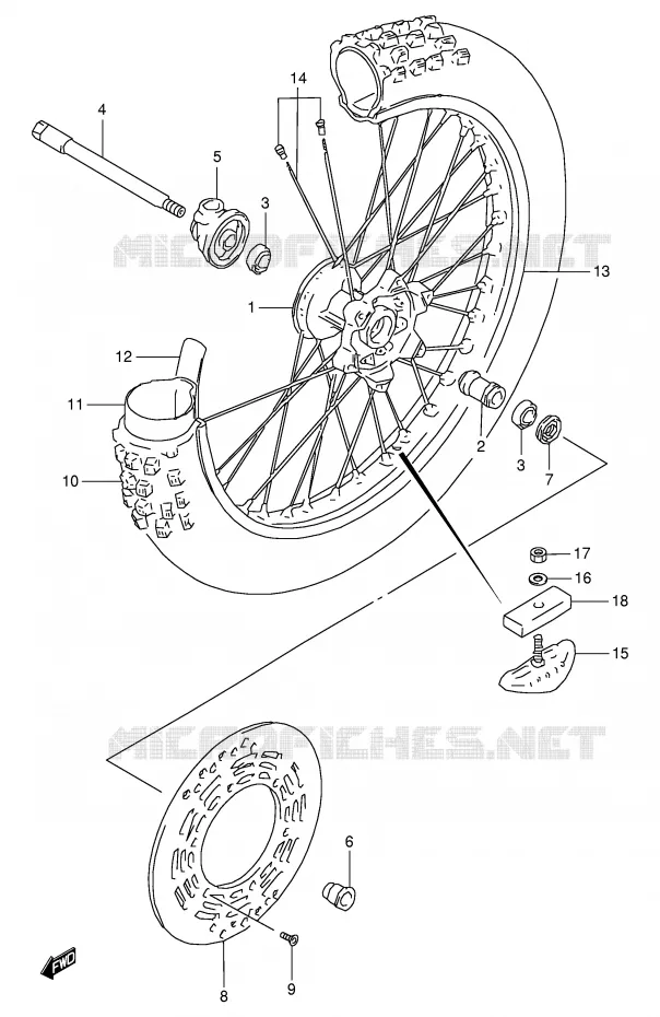 VOORWIEL Suzuki MOTO 350 DR 1999  DR350X(E1)