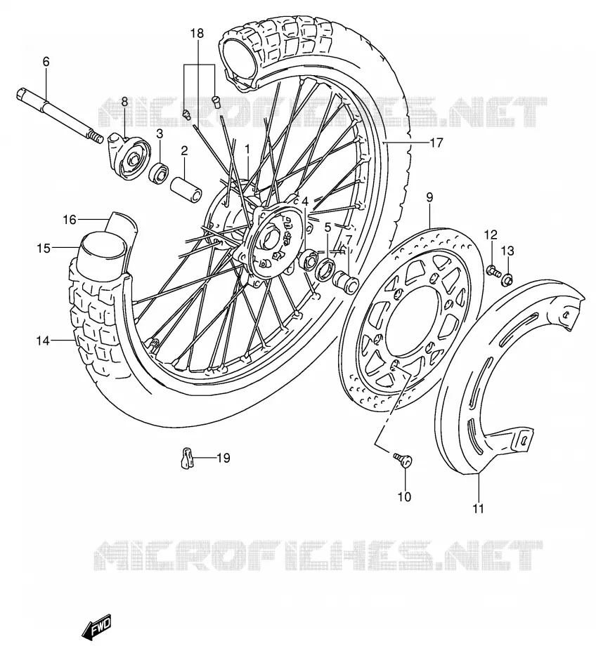 VOORWIEL Suzuki MOTO 650 DR 1991  DR650RSEUM(E4)