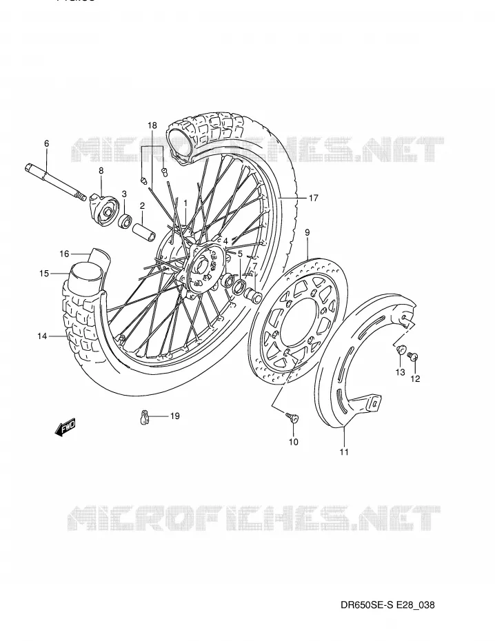 VOORWIEL Suzuki MOTO 650 DR 1993  DR650SP(E28)