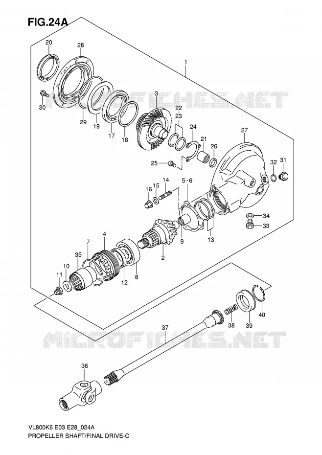 AANDRIJFAS (VL800CK7/CK8/CK9/CL0) Suzuki MOTO 800 INTRUDER 2009  VL800CK9(E3/E28)
