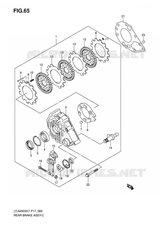 ACHTERREM ASSY Suzuki QUAD 450 KINGQUAD 2010  LT-A450XL0(P17)