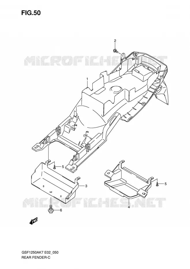 ACHTERSPATBORD Suzuki MOTO 1250 BANDIT-S 2008  GSF1250SK8(E2)