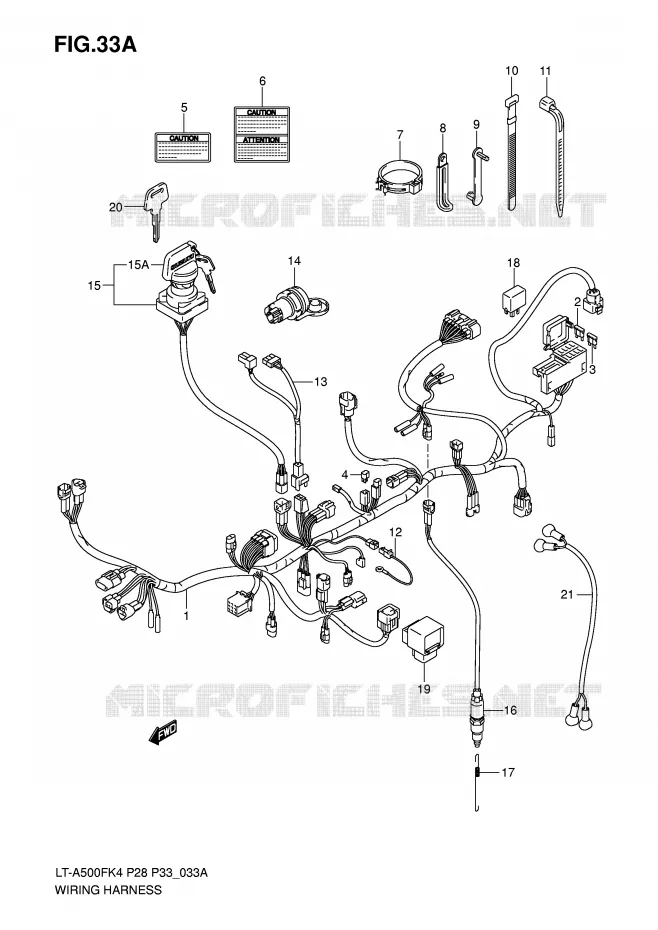 BEDRADING (MODEL K6/K7) Suzuki QUAD 500 KINGQUAD 2004  LT-A500FK4(P28/P33)