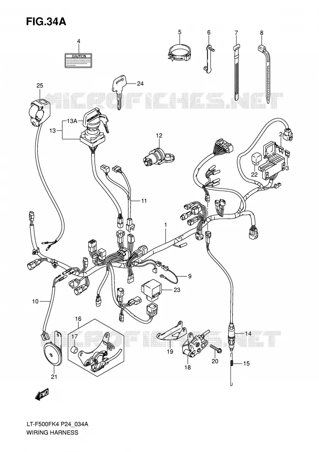 BEDRADING (MODEL K6/K7) Suzuki QUAD 500 VINSON 2005  LT-F500FK5(P24)