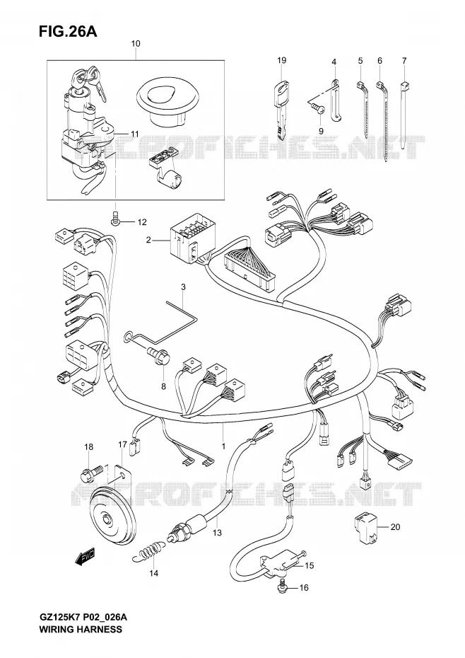 BEDRADING (MODEL K7) Suzuki MOTO 125 MARAUDER 2006  GZ125K6(P02)