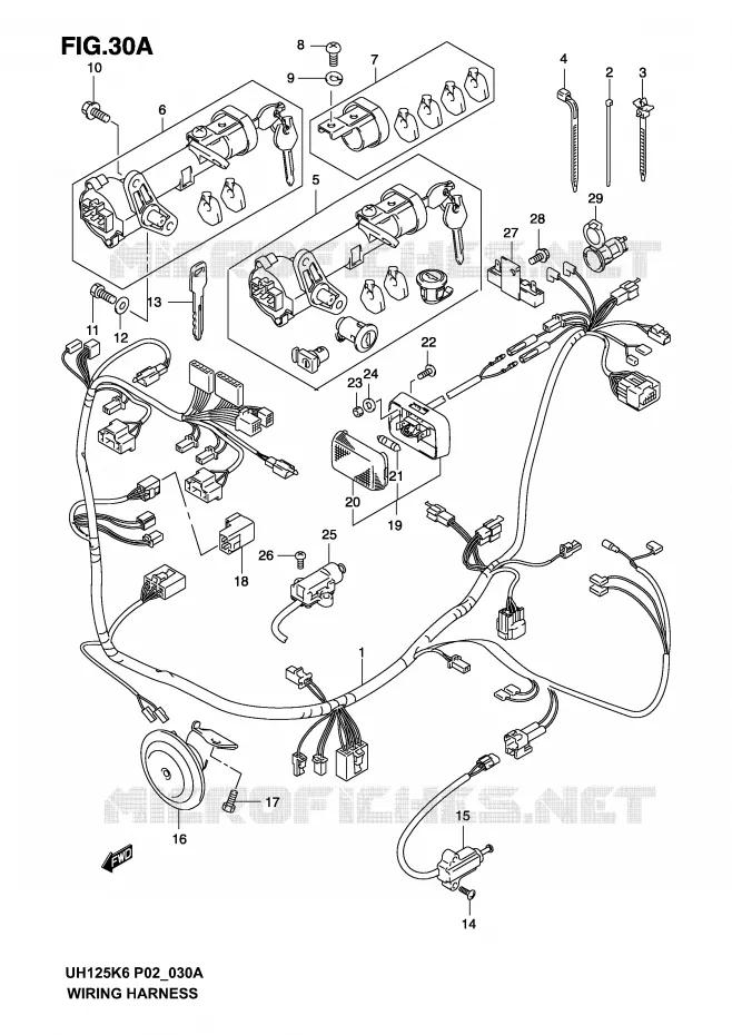 BEDRADING (MODELE K4/K5/K6) Suzuki SCOOTER 125 BURGMAN 2004  UH125K4(P2)