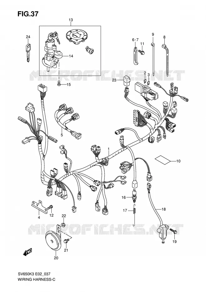 BEDRADING (SV650K3/K4/UK3/UK4) Suzuki MOTO 650 SV-S 2005  SV650SK5(E2)