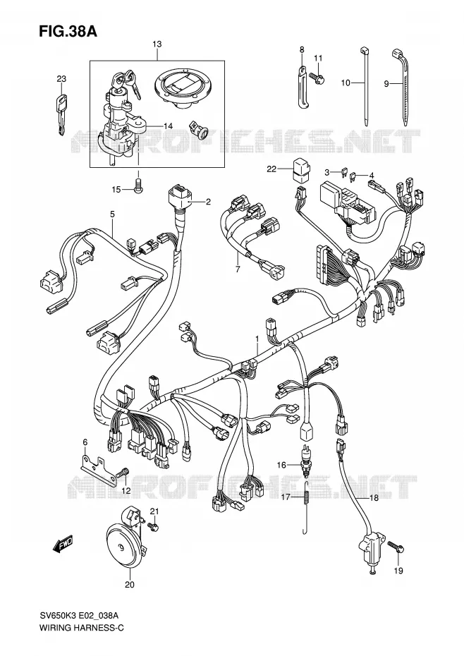 BEDRADING (SV650SK5/SK6/SUK5/SUK6) Suzuki MOTO 650 SV 2005  SV650UK5(E2)
