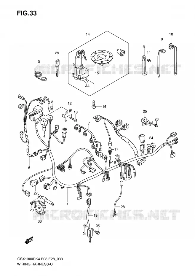 BEDRADING Suzuki MOTO 1300 HAYABUSA 2004  GSX1300RZK4(E3/E28)