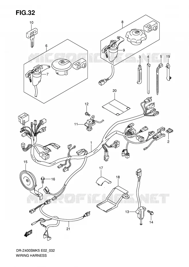 BEDRADING Suzuki MOTO 400 DR-Z 2006  DR-Z400SMK6(E2)