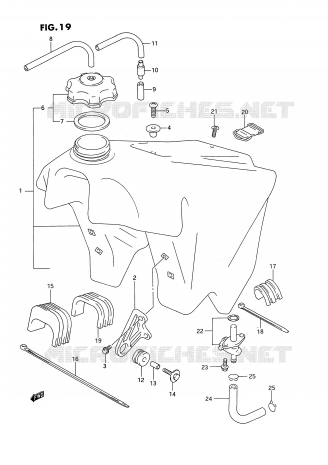 BENZINETANK (MODELE P/R) Suzuki MOTO 250 RM 1994  RM250R(E2)