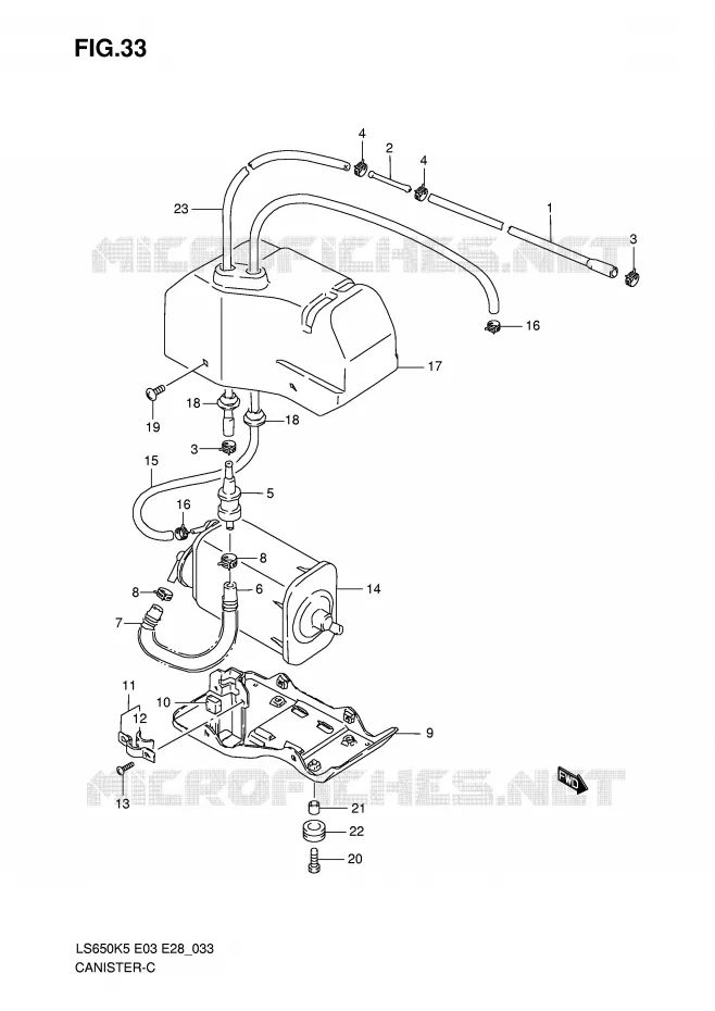 CANISTER (E33) Suzuki MOTO 650 BOULEVARD 2007  LS650K7(E3/E28)