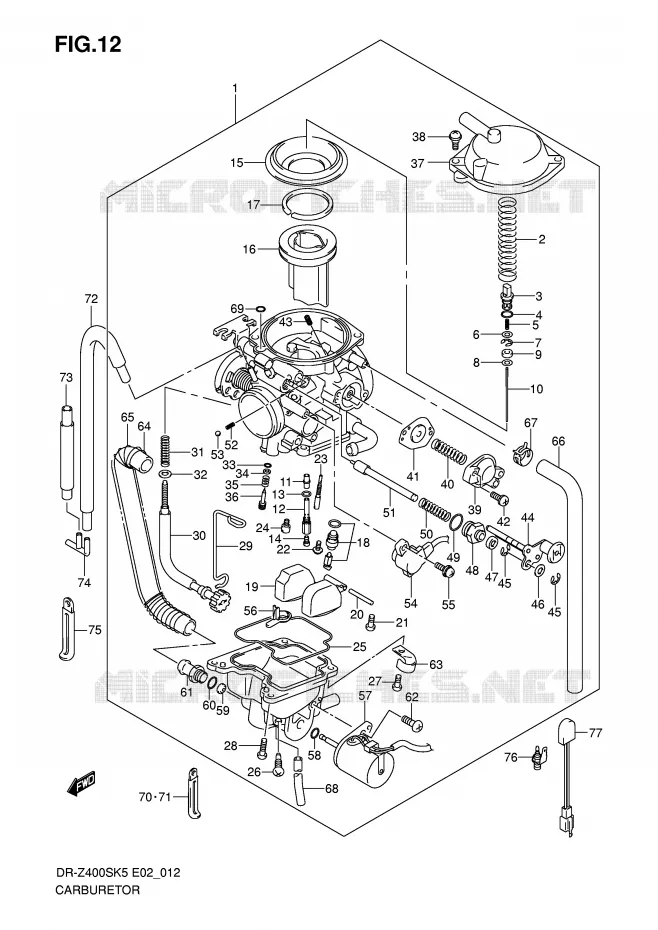 CARBURATOR Suzuki MOTO 400 DR-Z 2005  DR-Z400SK5(E2)