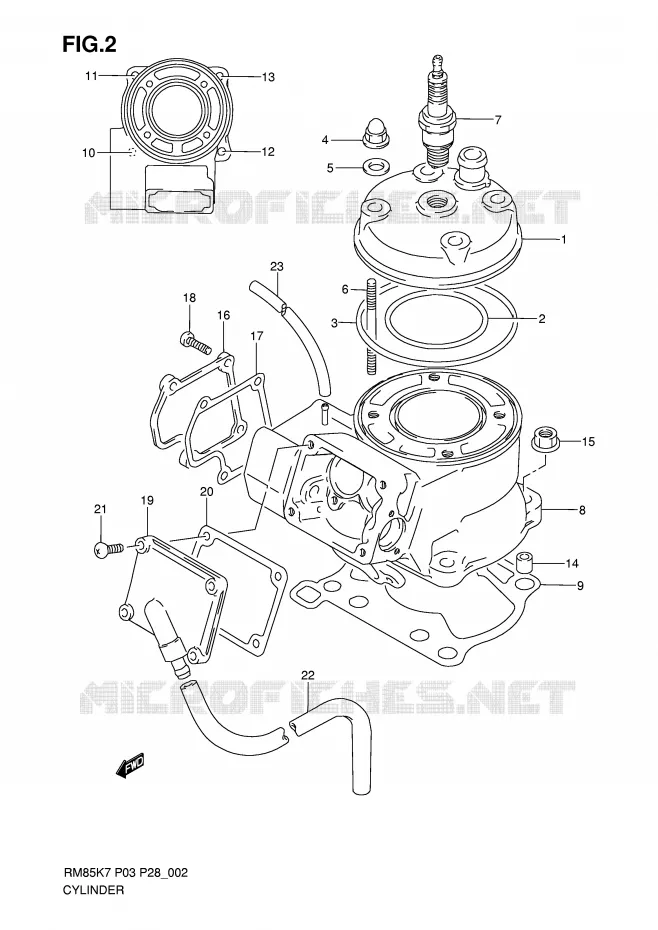 CILINDER Suzuki MOTO 85 RM 2007  RM85K7(P3/P28)