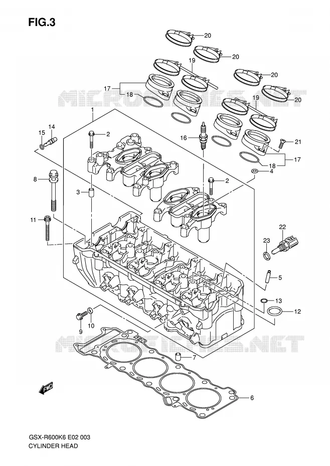 CILINDERKOP Suzuki MOTO 600 GSX-R 2006  GSX-R600U3K6(E2)