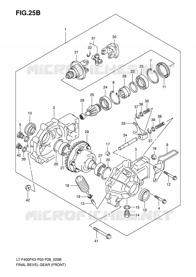 FINAL BEVEL GEAR (FRONT)(MODEL K7) Suzuki QUAD 400 EIGER 2003  LT-F400FK3(P3/P28)