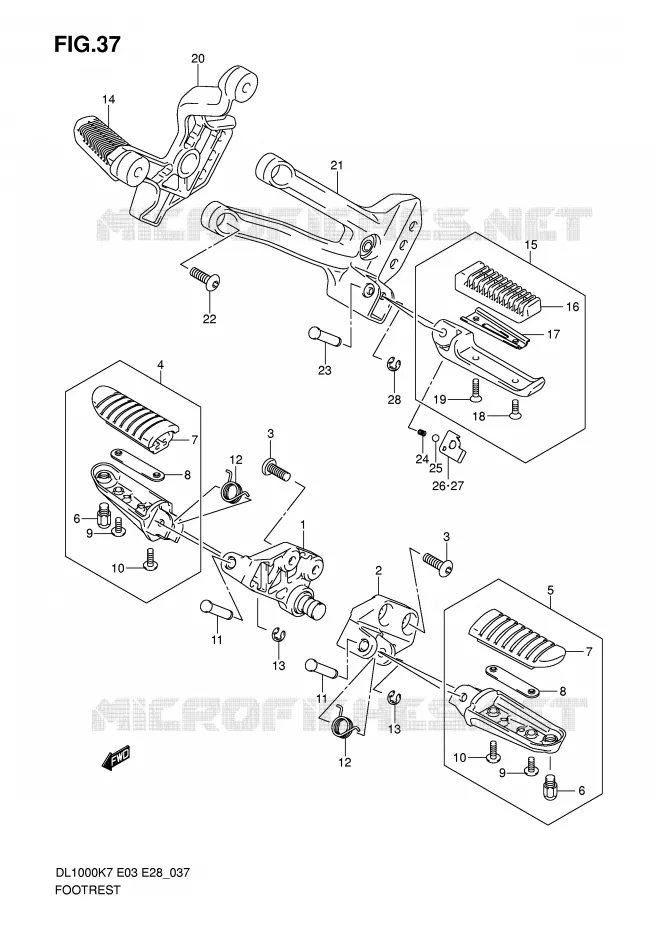 FOOTREST Suzuki MOTO 1000 V-STROM 2008  DL1000K8(E3/E28)
