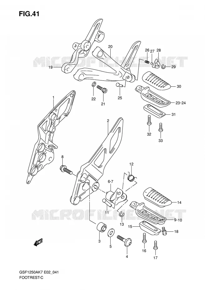 FOOTREST Suzuki MOTO 1250 BANDIT-S 2010  GSF1250SL0(E2)