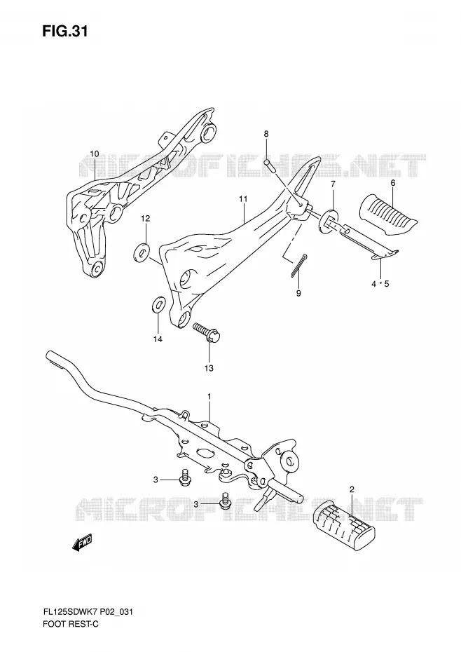 FOOTREST Suzuki SCOOTER 125 FL 2007  FL125SDWK7(P2)