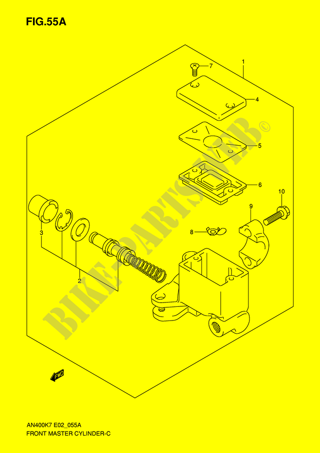 FRONT HOOFDREMCILINDER (MODEL K8/K9/L0) voor Suzuki BURGMAN 400 2010