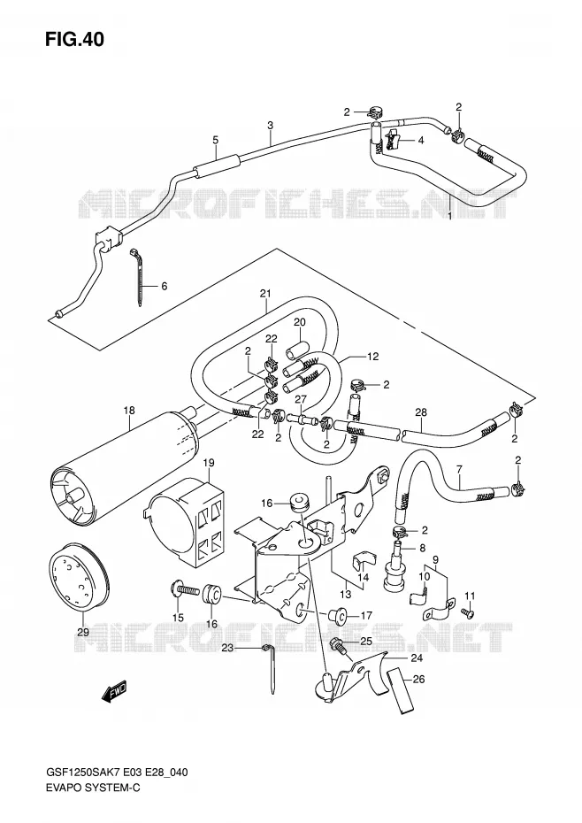 FUEL EVAP SYSTEM (E33) Suzuki MOTO 1250 BANDIT-S 2009  GSF1250SAK9(E3/E28)