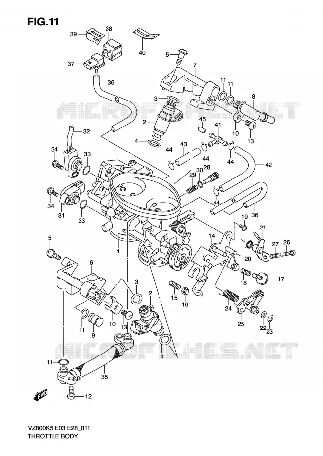 GASKLEPHUIS (MODEL K5/K6/K7/K8) Suzuki MOTO 800 MARAUDER 2008  VZ800K8(E3/E28)