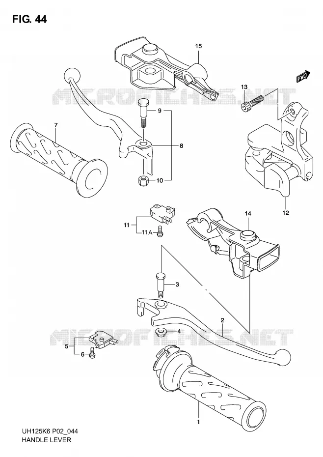 HANDGRIPS - LEVERS Suzuki SCOOTER 125 BURGMAN 2003  UH125K3(P2)
