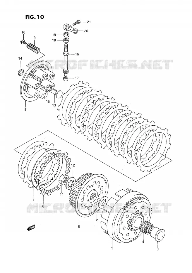 KOPPELING (MODELE P) Suzuki MOTO 250 RM 1994  RM250R(E2)