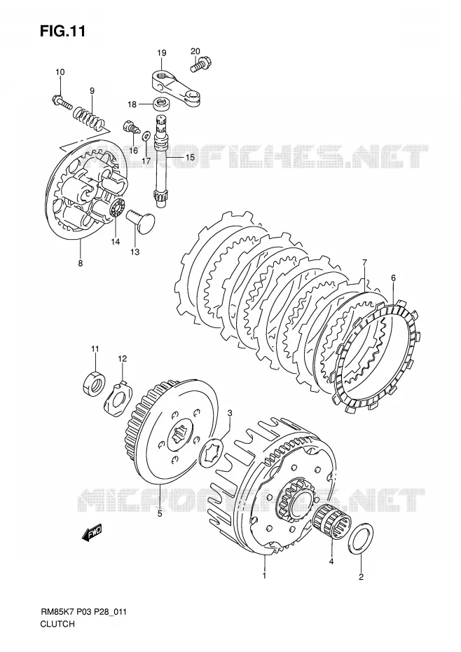 KOPPELING Suzuki MOTO 85 RM 2008  RM85LK8(P3/P28)