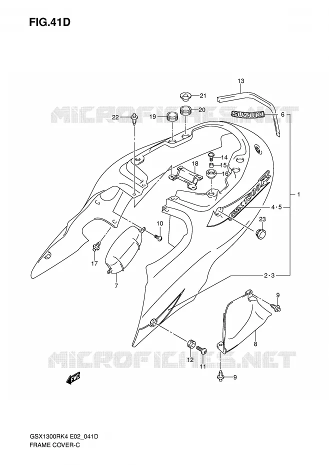 KUIP (MODEL K7 FOR CZZ) Suzuki MOTO 1300 HAYABUSA 2005  GSX1300RU2K5(E2)