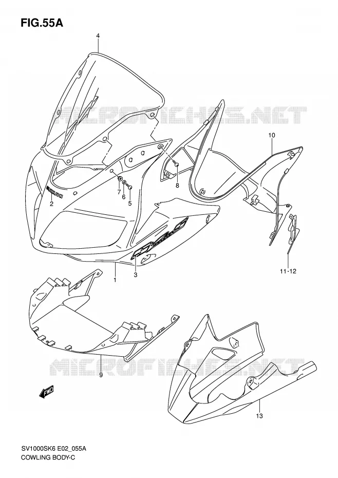 KUIP (SV1000S/S1/S2 K7) Suzuki MOTO 1000 SV 2006  SV1000SK6(E2)