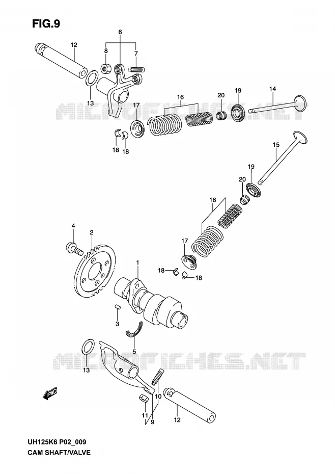 NOKKENAS - VALVES Suzuki SCOOTER 125 BURGMAN 2002  UH125K2(P2)