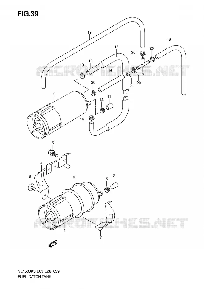OVERLOOP BENZINETANK Suzuki MOTO 1500 BOULEVARD 2006  VL1500TK6(E3/E28)