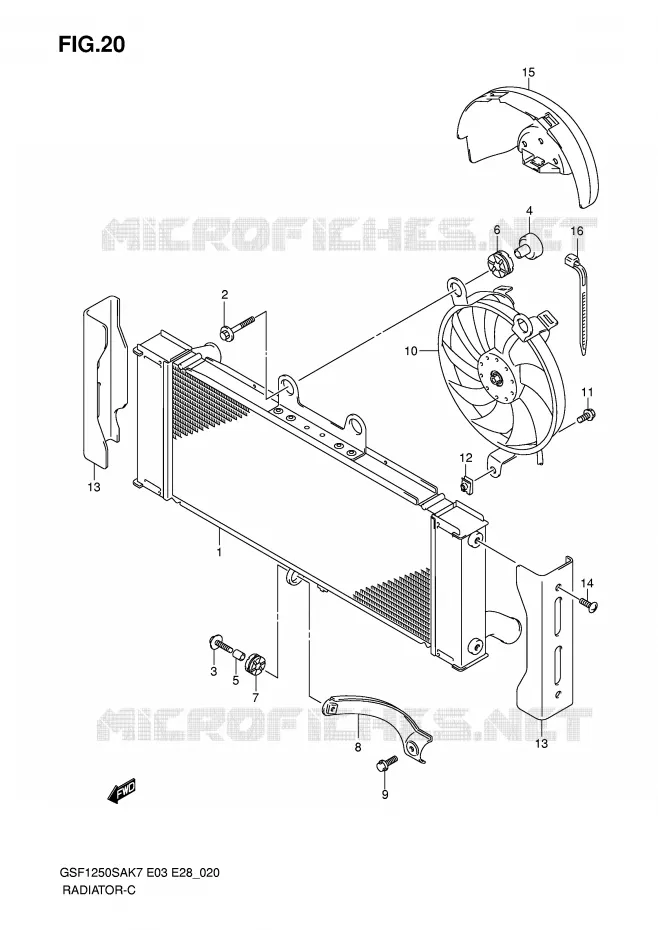 RADIATOR Suzuki MOTO 1250 BANDIT-S 2008  GSF1250SK8(E3/E28)