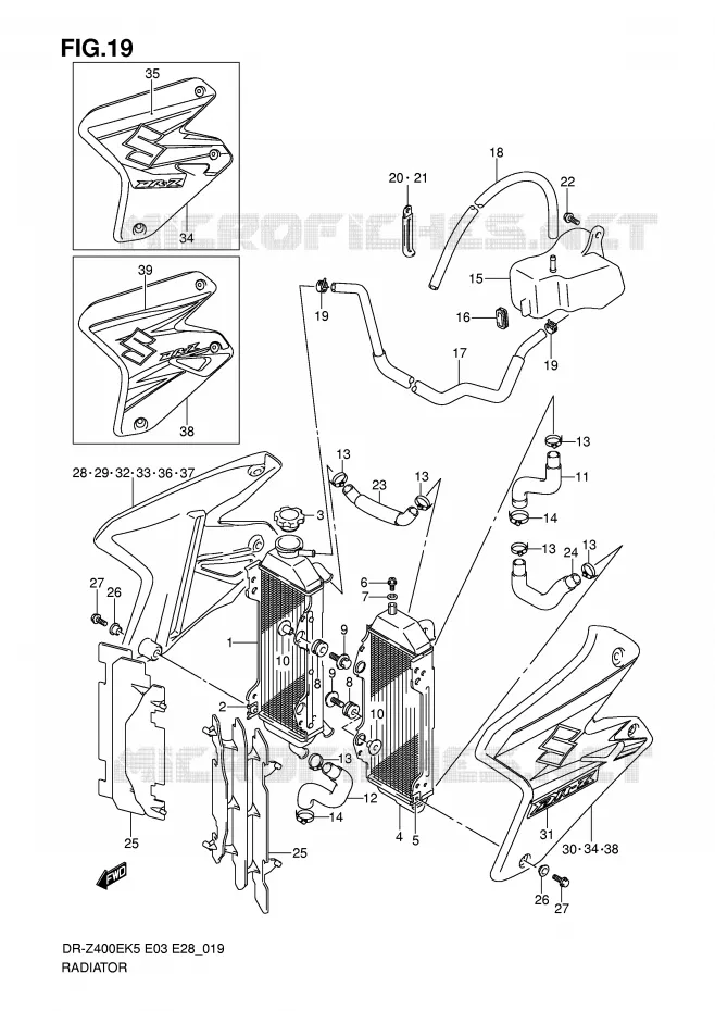 RADIATOR Suzuki MOTO 400 DR-Z 2006  DR-Z400EK6(E3/E28)