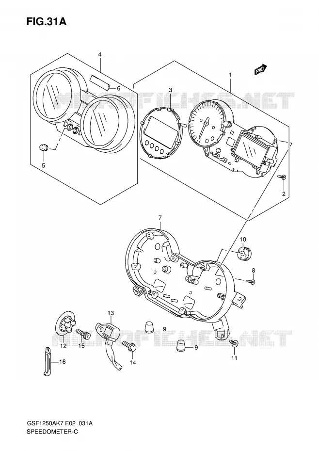 SNELHEIDSMETER (GSF1250SK7/SK8/SK9/SL0) Suzuki MOTO 1250 BANDIT-N 2009  GSF1250K9(E2)