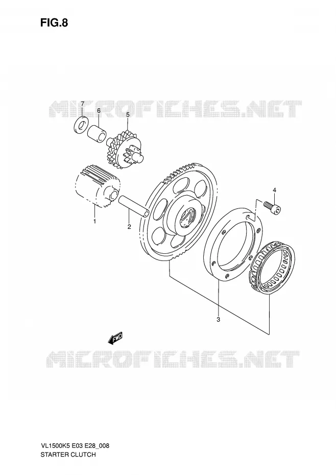 STARTMOTOR CLUTCH Suzuki MOTO 1500 BOULEVARD 2005  VL1500TK5(E3/E28)
