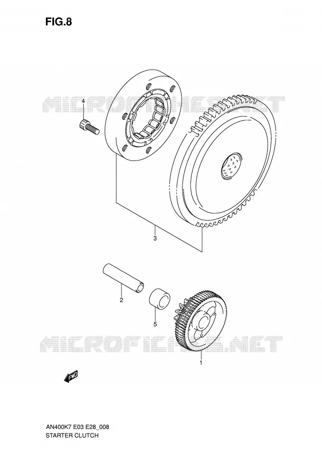 STARTMOTOR CLUTCH Suzuki SCOOTER 400 BURGMAN 2009  AN400AK9(E3/E28)