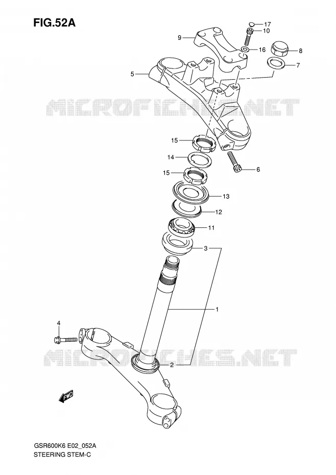 STUURKOLOM (VOIR NOTE) Suzuki MOTO 600 GSR 2007  GSR600K7(E2)